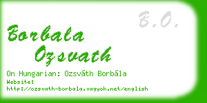 borbala ozsvath business card
